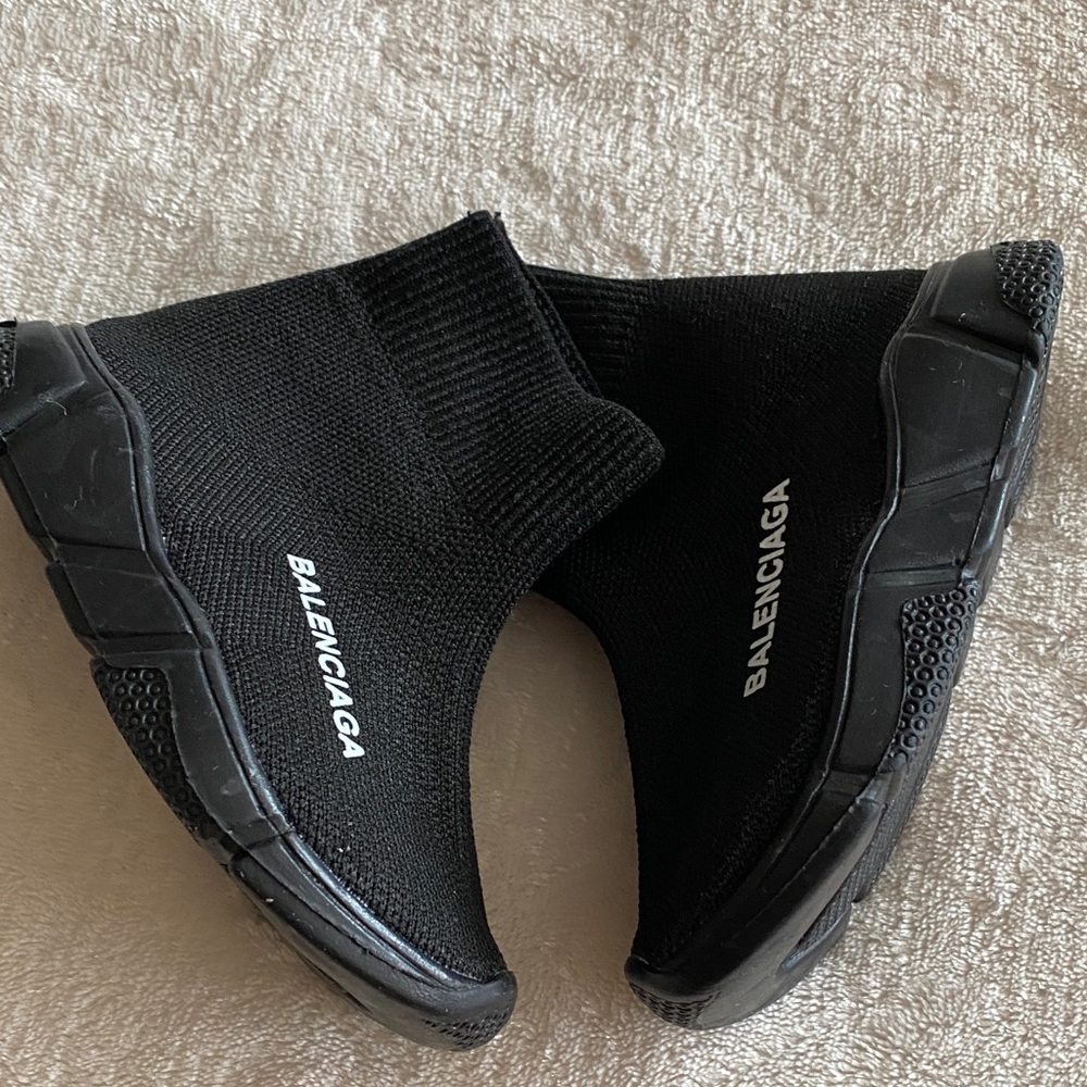 Kids Black Knit Boots